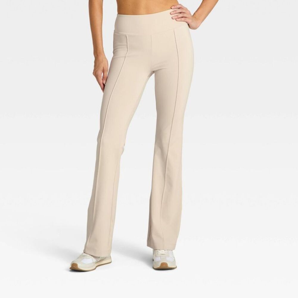 Women's High-Rise Fleece Lined Winter Flare Leggings - All In Motion Gray S